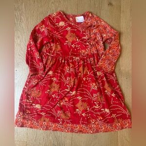 Hanna Andersson Red Floral Long Sleeve Dress